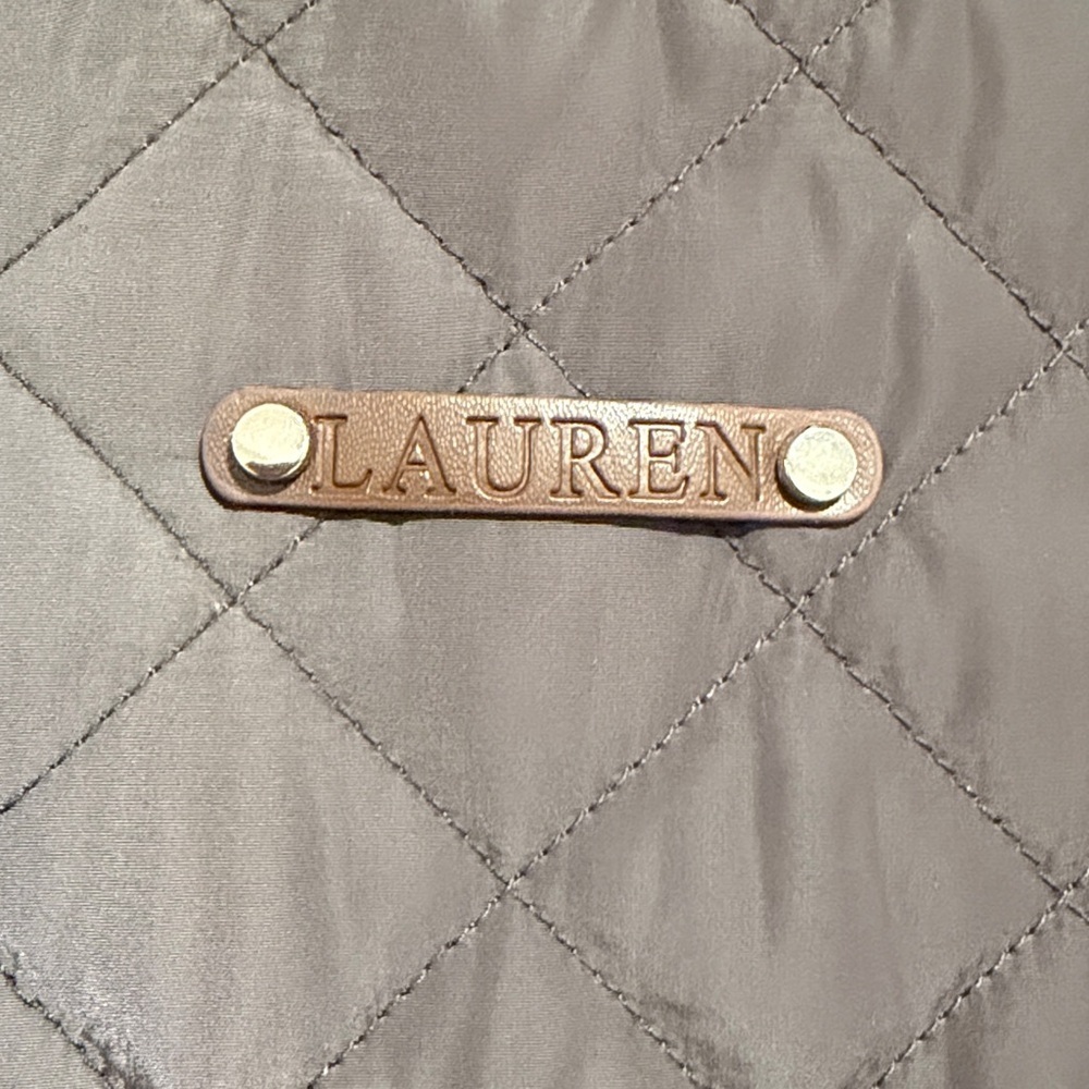 Lauren Ralph Lauren Quilted Field Jacket Size XL chocolate Brown Snap Front Coat - Picture 4 of 9
